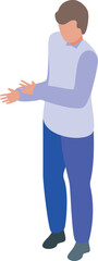 Obraz premium Businessman wearing a shirt and tie is gesturing with his hands while making a point during a meeting