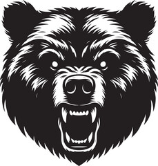 Bear Head Mascot Silhouette vector illustration isolated on a white background