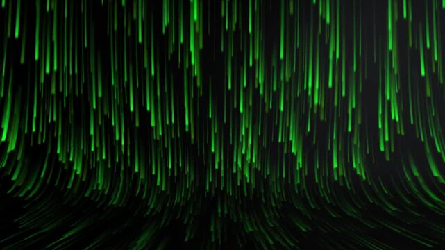 abstract dark and green futuristic binary animated background. Green neon light animated background.
