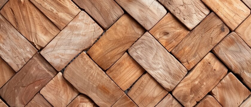  A detailed shot of a wooden wall, adorned with parallel plank patterns on both sides