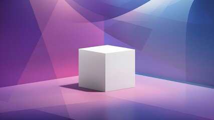 Mockup of a white package box with a vibrant background