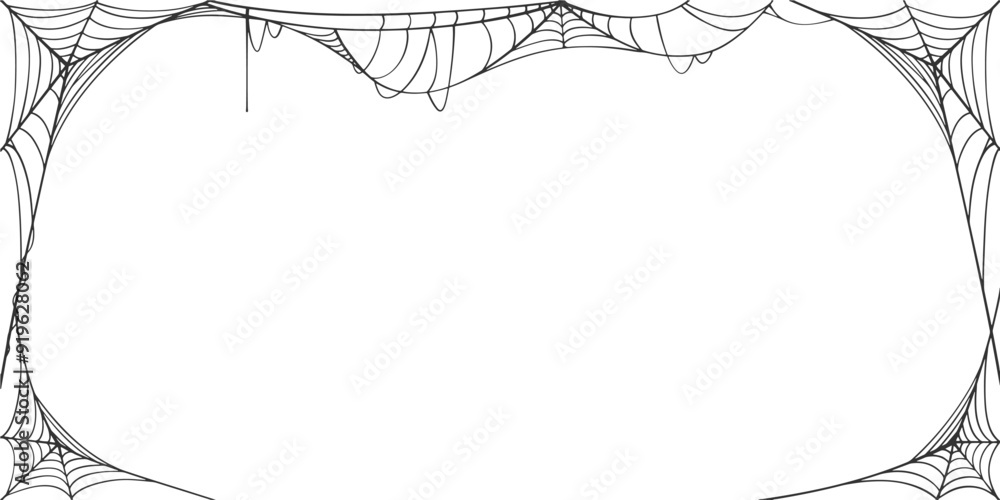 Canvas Prints frame of spider web vector eps, halloween frame