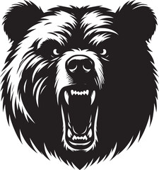 Bear Head Mascot Silhouette vector illustration isolated on a white background