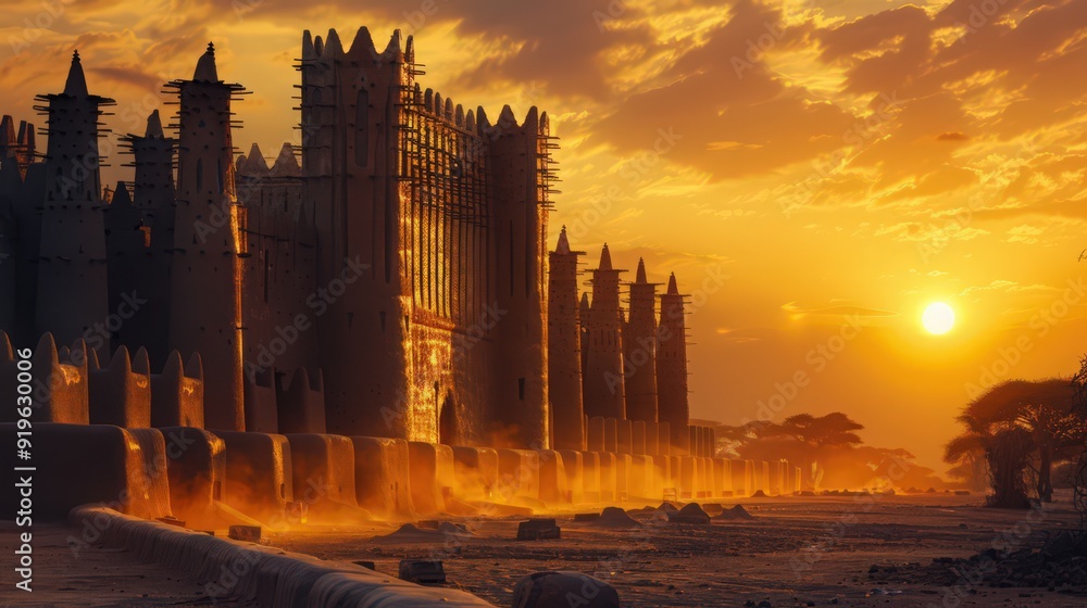 Aufkleber sunrise with a backdrop of the rising sun, creating a dramatic and inspiring image of this architect