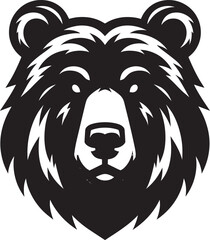Bear Head Mascot Silhouette vector illustration isolated on a white background