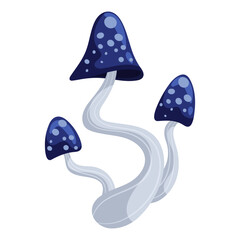 Magical wild mushroom. Autumn forest raw ingredient. Cartoon flat illustration.