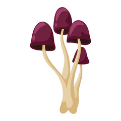Magical wild mushroom. Autumn forest raw ingredient. Cartoon flat illustration.