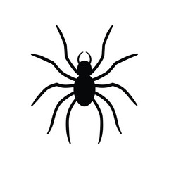 Halloween festive  spider silhouette vector illustration isolated on white background