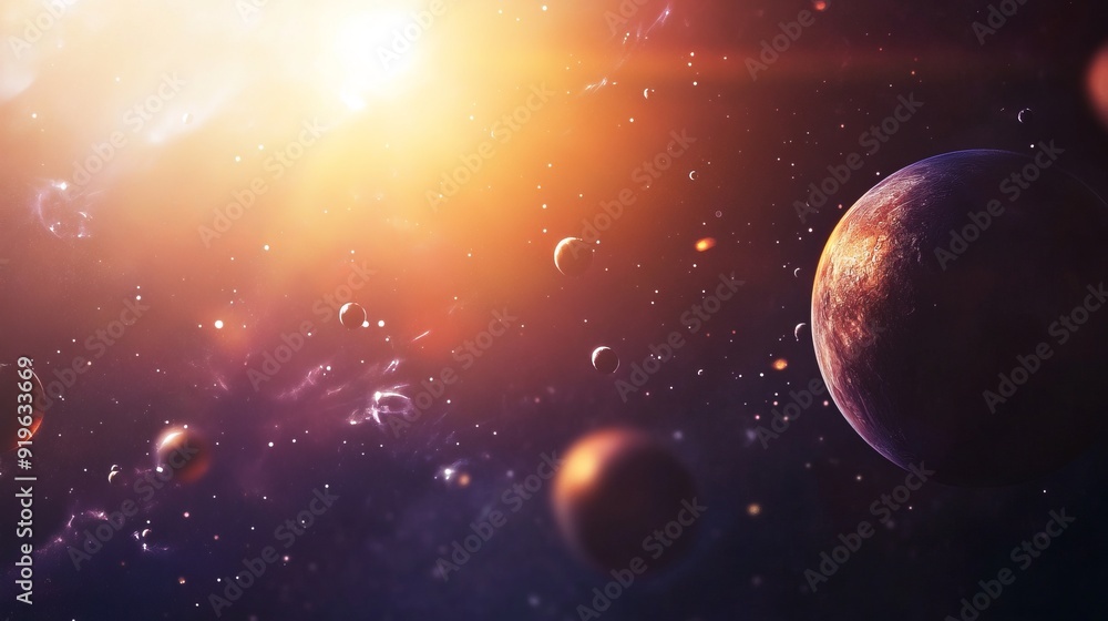 Wall mural cosmic wonders: a stunning space landscape