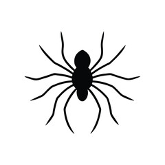 Halloween festive  spider silhouette vector illustration isolated on white background