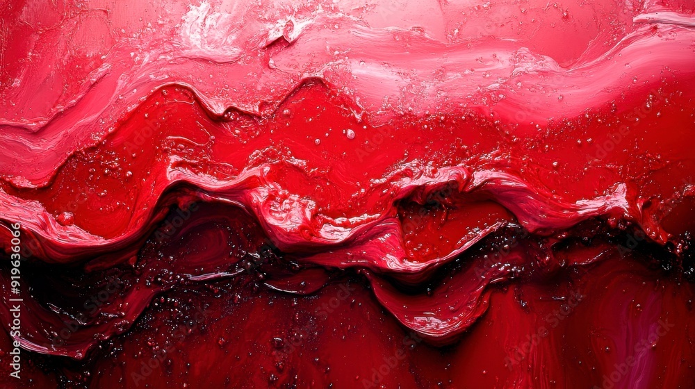 Poster abstract texture with undulating strokes of acrylic paint close-up.