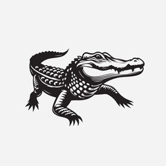 Alligator animal silhouette illustration vector art