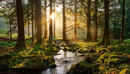 Fototapeta premium Mystical Forest at Dawn