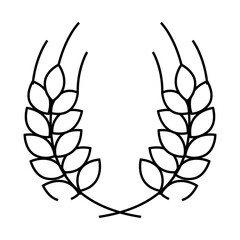 wreath ears of wheat line icon vector. wreath ears of wheat sign. isolated contour symbol black illustration