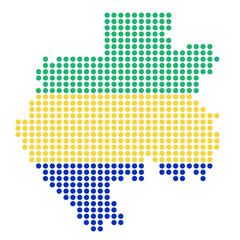 country Gabon flag territory map vector in dots style