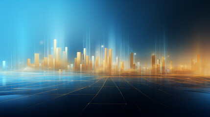 Technology digital Mordan gold and dark blue business background.