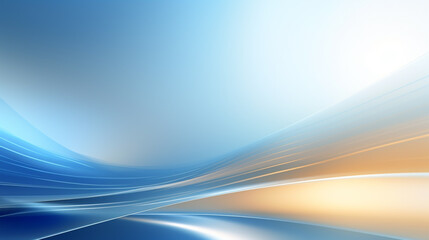 soft color background with blue waves and soft gild lines on a blue background. Blue wave gradient color background. gold curve banner design.