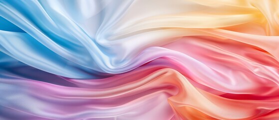 Obraz premium A detailed view of a multicolored fabric, featuring a white and blue stripe at its bottom edge