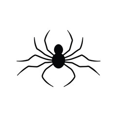Halloween festive  spider silhouette vector illustration isolated on white background