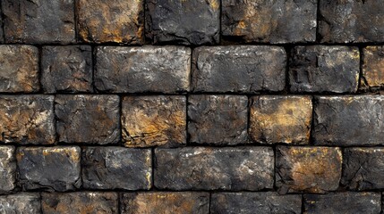 Naklejka premium A brick wall with a brown and black color