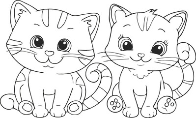 coloring page for kids minimalist 2d black outlines vector illustrations