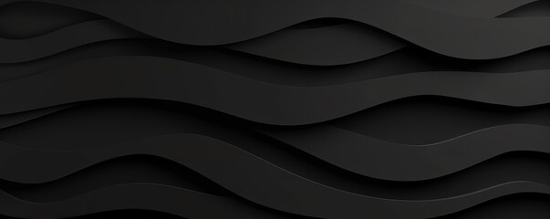 Abstract dark wavy black background with 3D effect.  Great for website design, social media, or presentations.