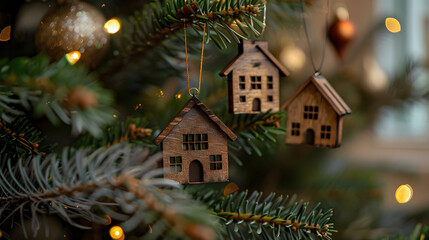 christmas tree and wooden toys
