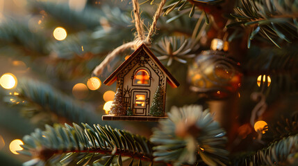 christmas tree with lights and decorations