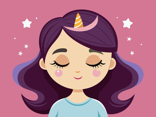 Eyelashes. Cartoon cute girl closed eye with lashes. Woman face makeup, black mascara. Simple beautiful girly sleep cilia line. Unicorn magic lash. Vector set
