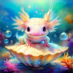 Obraz premium Cute Vivid Axolotl