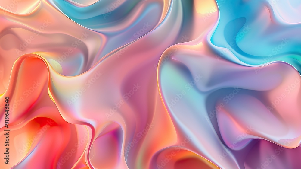 Poster abstract background with colorful fluid organic shapes and gradients