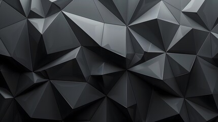 Contemporary interior design background: black 3d polygon wall for modern spaces and futuristic concepts