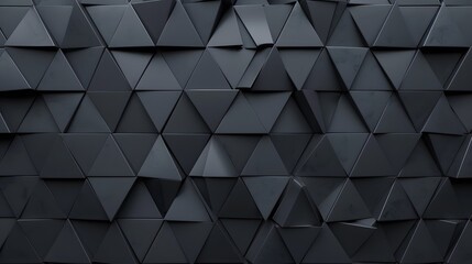 Fototapeta premium Contemporary interior design background: black 3d polygon wall for modern spaces and futuristic concepts