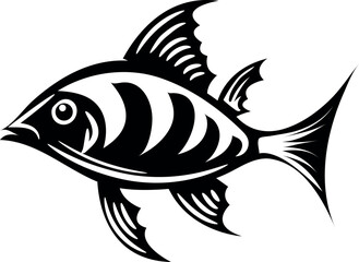 Fish collection silhouette vector trendy design