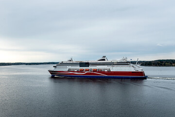 Cruise Ship, Cruise Liners beautiful white cruise ship above luxury cruise in the ocean sea concept exclusive tourism travel on holiday take a vacation time on summer