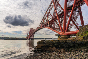The Forth Bridge, seen from North Queensferry, Scotland, UK