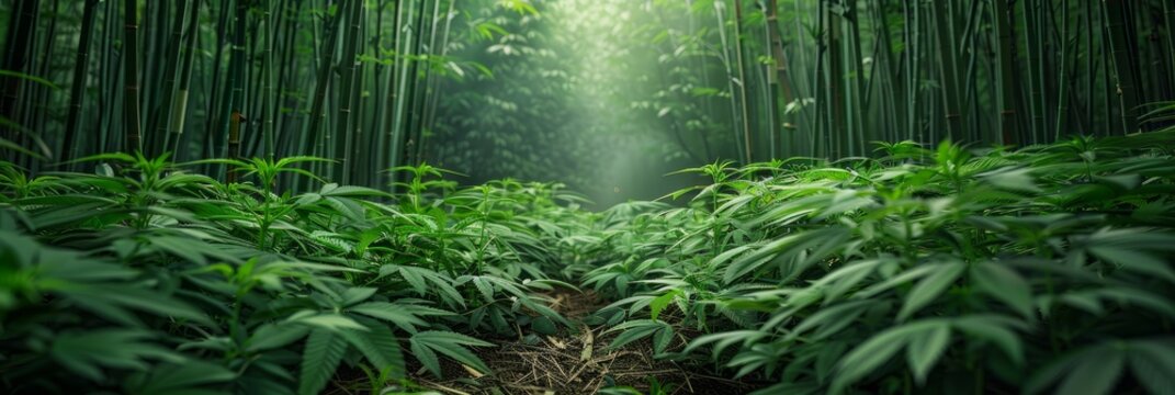 Dense marijuana plantations hiden in bamboo forest