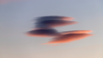 Unusual UFO like clouds in the evening sky