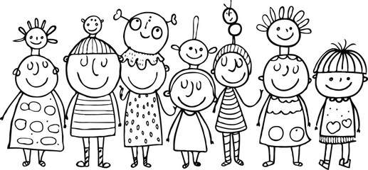 coloring page for kids minimalist 2d black outlines vector illustrations