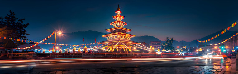 "Nighttime Light Show at Yellow Crane Tower Park, Wuhan"

