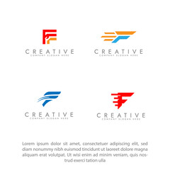 F letter logo business , Abstract initial letter F or logo  design 