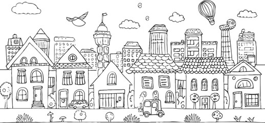 coloring page for kids minimalist 2d black outlines vector illustrations