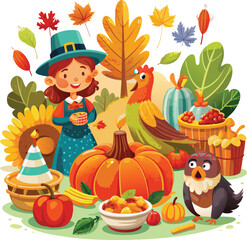 Fototapeta premium Thanksgiving vector design