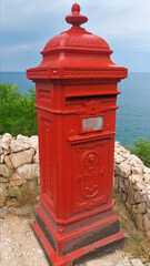 Post from the sea the British charm on the coast or sea view and post.