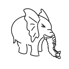 Elephant style minimalism. Vector drawing.

