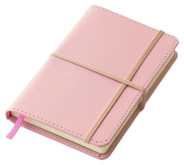 PNG  Pink leather notebook with elastic