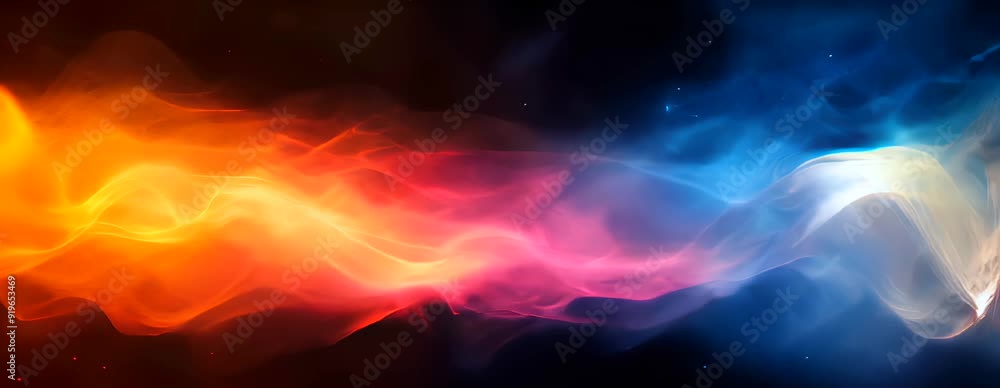 Poster abstract video background fire and ice with seamless loop motion.
