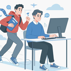 UI UX designer working illustration digital art 