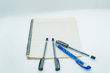 Notebook pad and pen for meeting and student education 