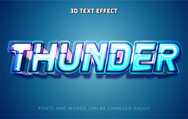 Fototapeta premium Thunder electric 3d editable text effect style